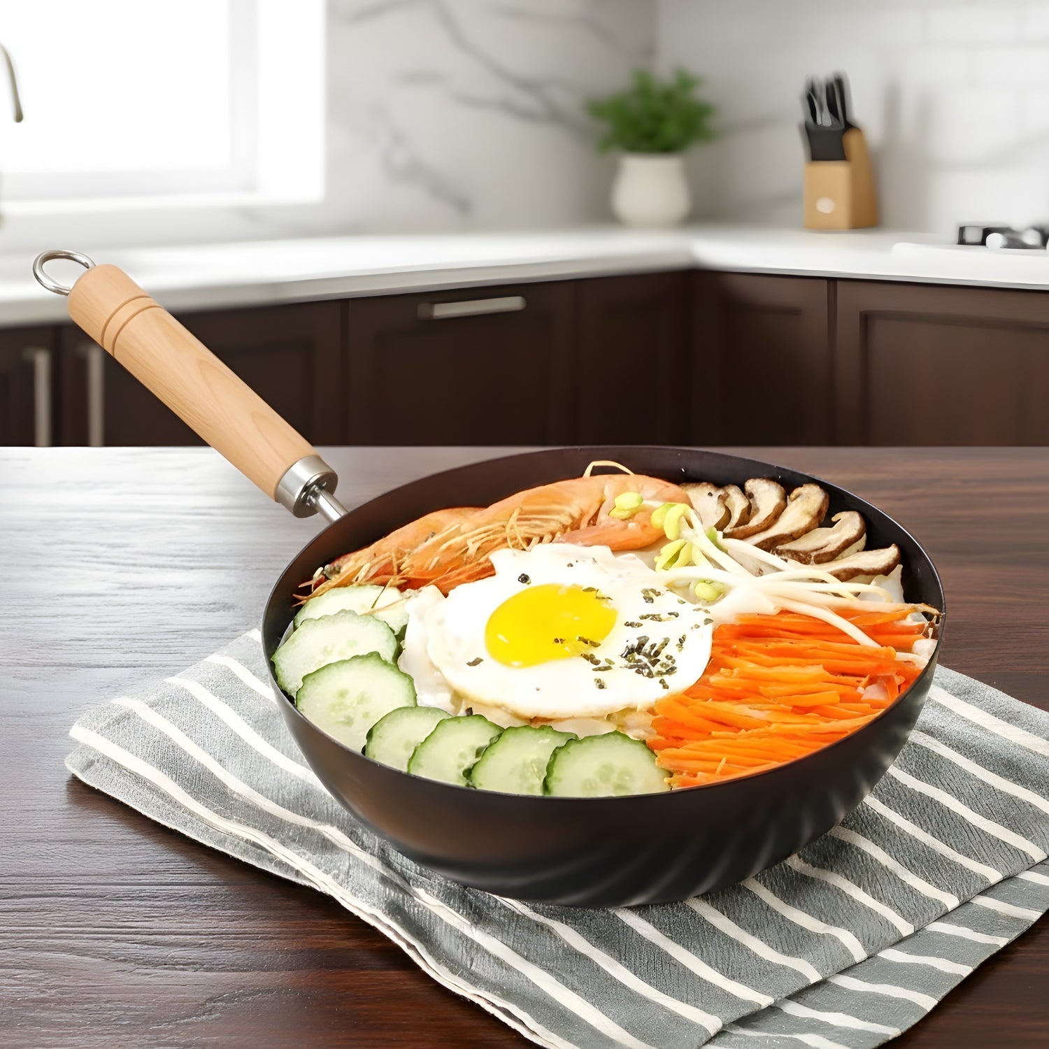 Alten - Signature Non-Stick Iron Pan Versatile Mini Frying Pan, Saucepan, and Wok