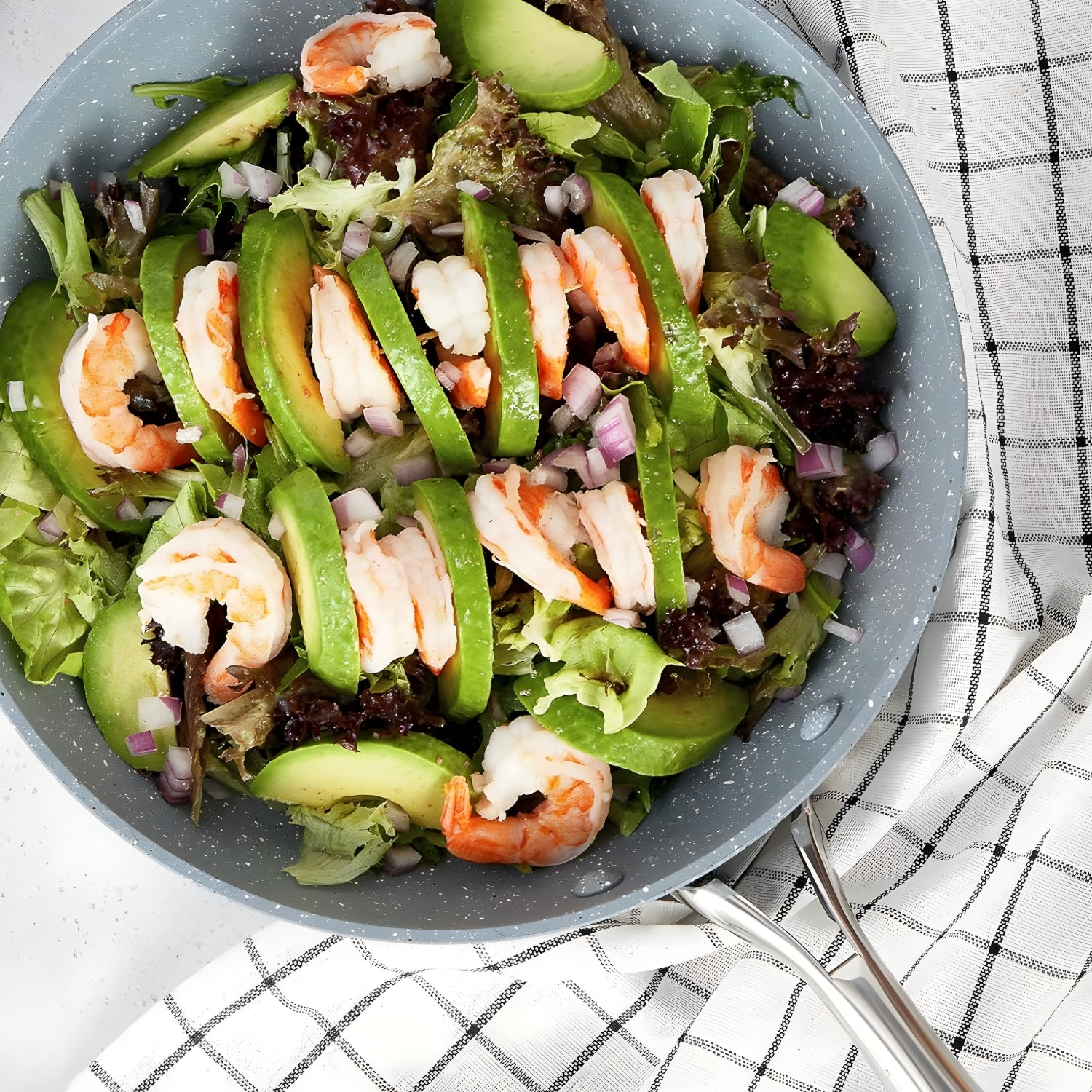 Voke - 8" Marble Stone Nonstick Frying Pan with Lid