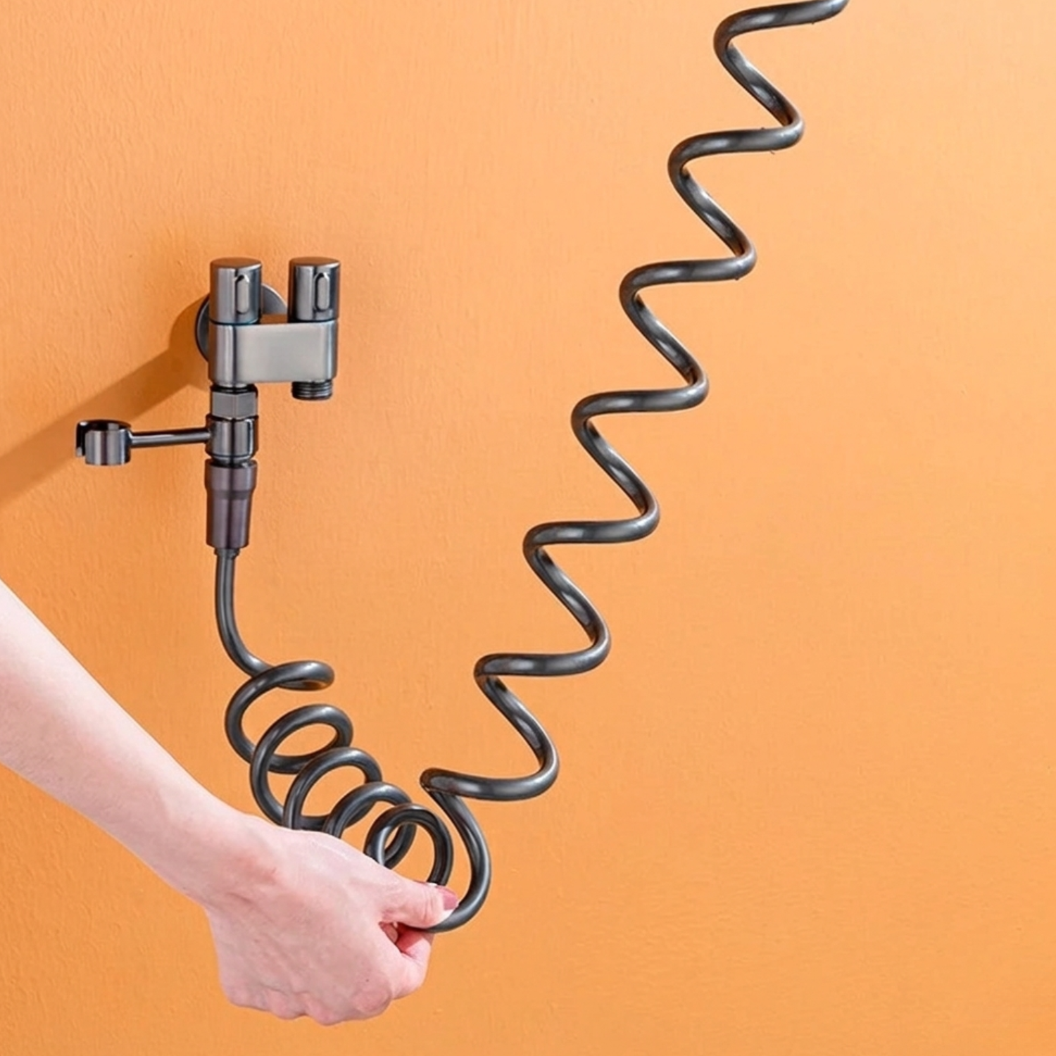 Aarhus - Hygienic Shower Bidet Sprayer – Double Outlet Angle Valve Bathroom Toilet Bidet Set