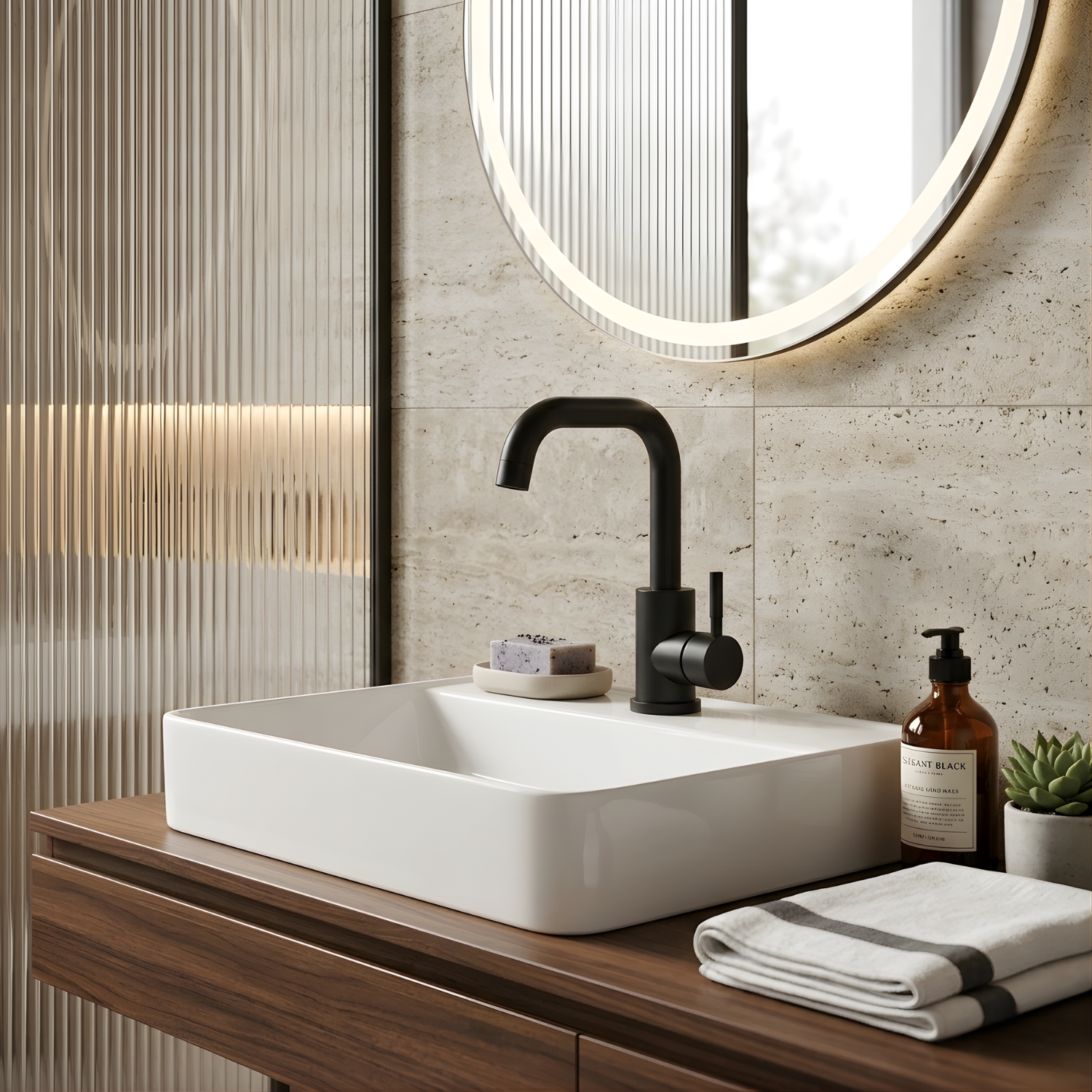 Copenhagen - Stainless Steel Bathroom Basin Faucet – Hot & Cold Mixer, 360° Rotating Single Handle Sink Tap