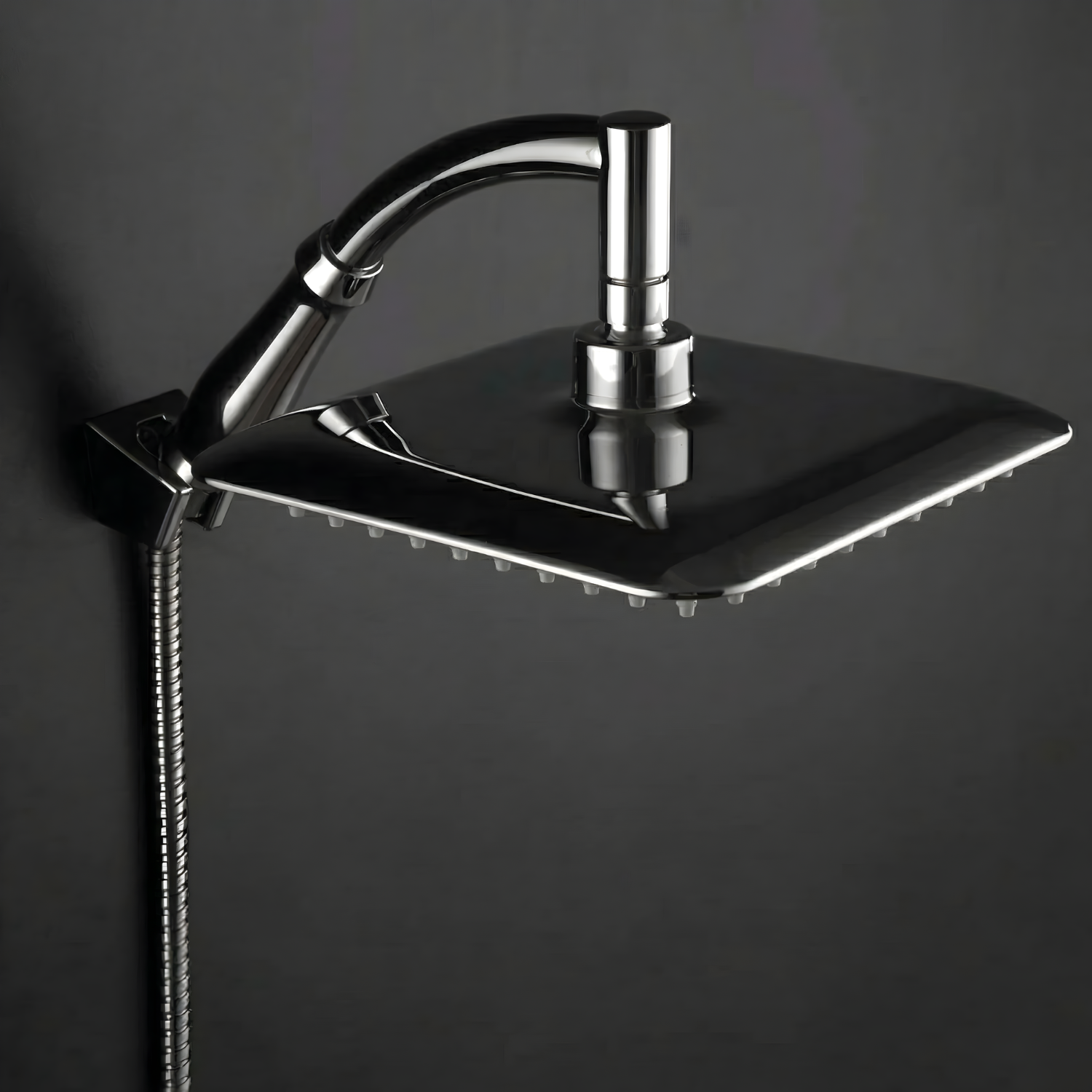 Falun - 9-Inch 360° Rotating Rainfall Shower Head Set with Handheld, Extension Arm, Chrome ABS (Water Saving)