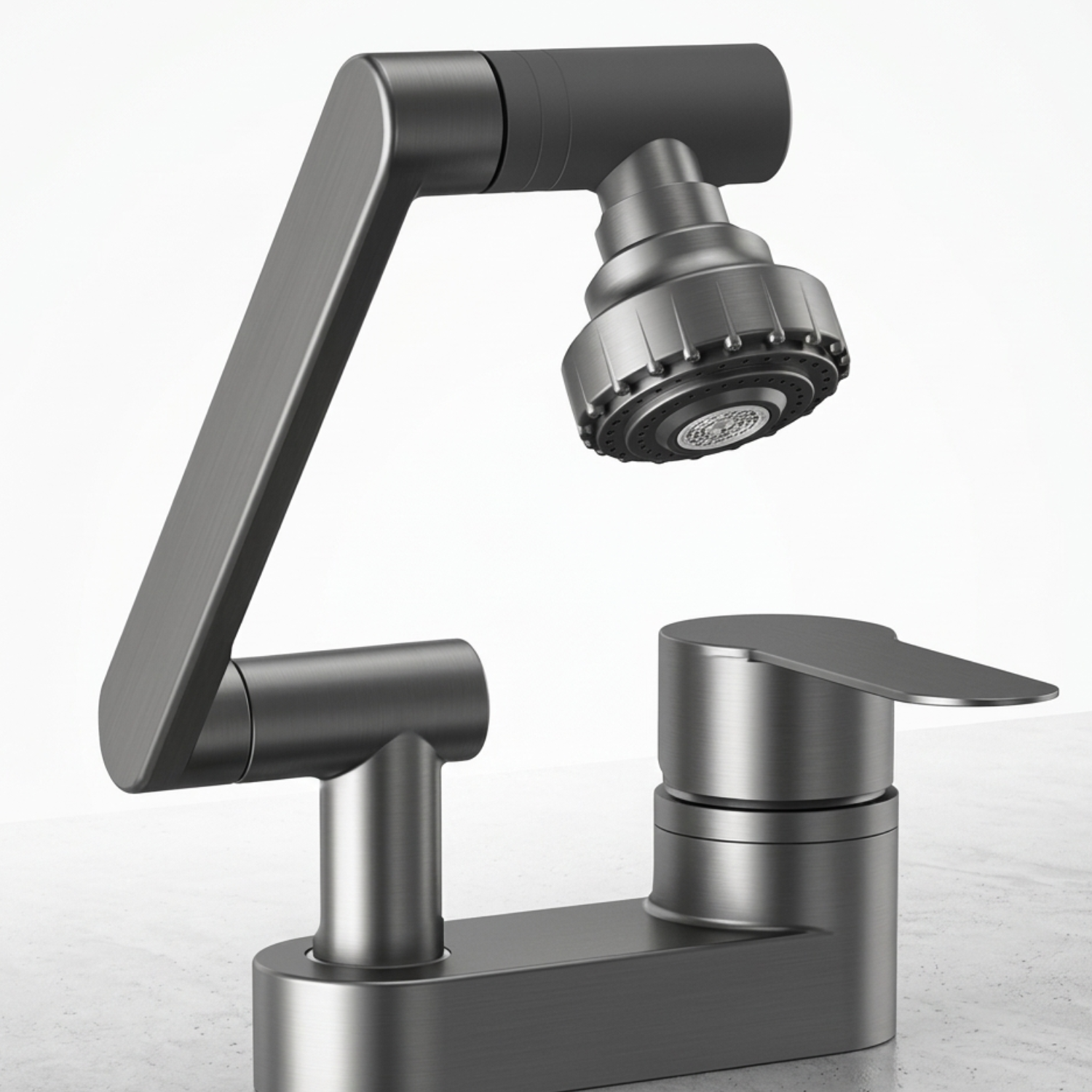 Uupsala - Wash Basin Faucet Double Hole Hot & Cold Mixer Tap with 2-Mode Rotating Nozzle Bathroom Sink Faucet