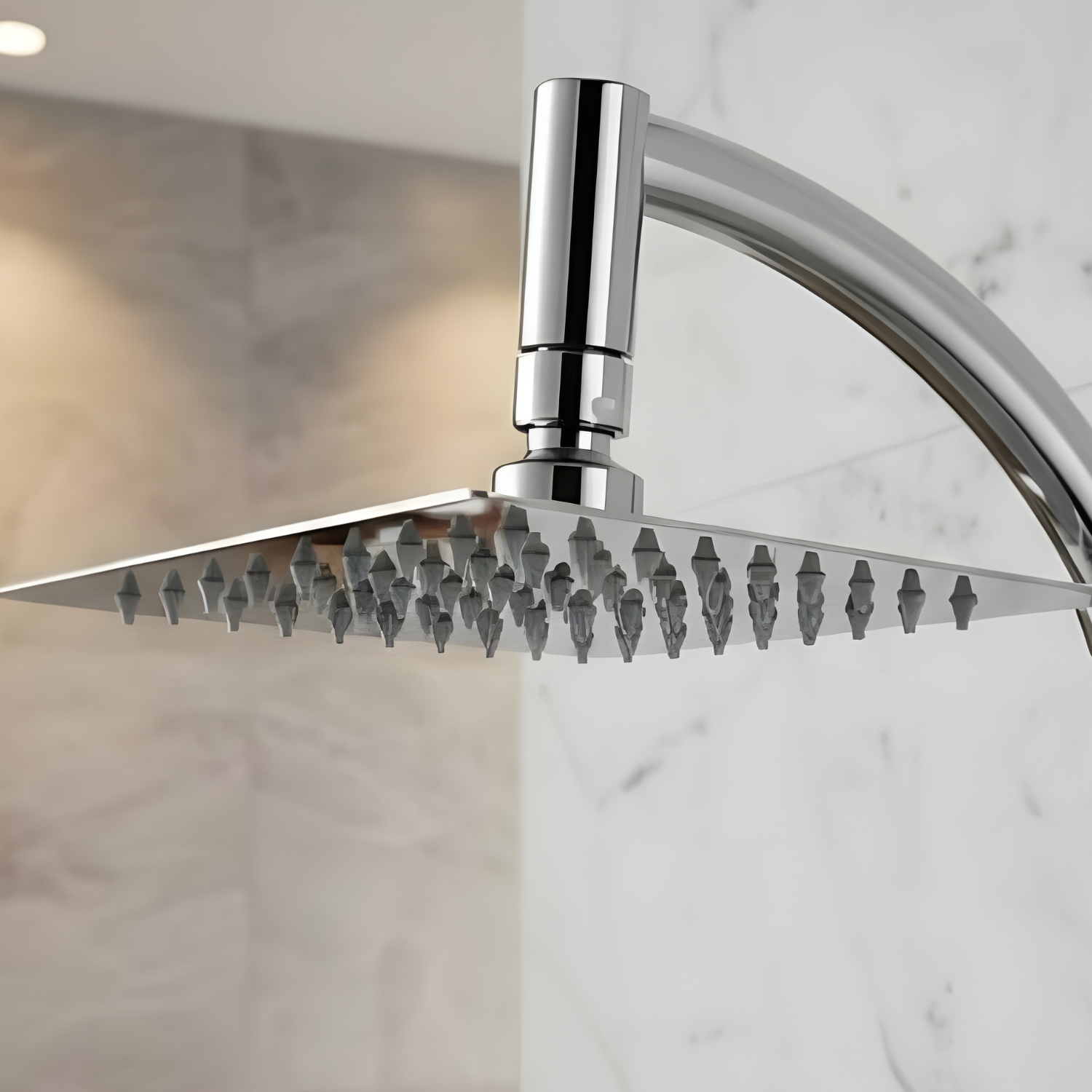 Lulea - Ultra-Thin Stainless Steel Rainfall Shower Head with 360° Swivel & Anti-Clog Nozzles