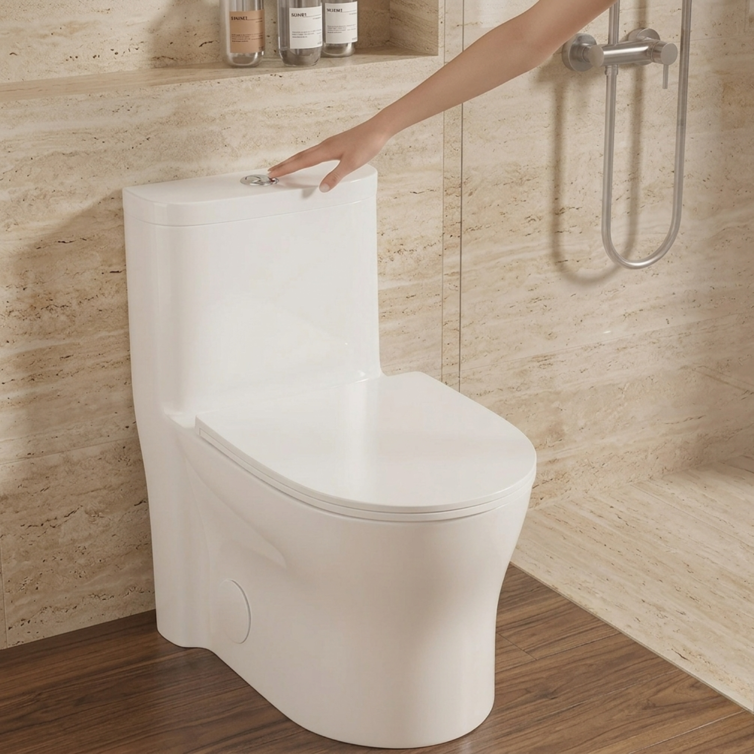 Lyngen - Soft Closing Seat Concealed Tank Elongated Bowl Floor Mounted Installation Ceramic One-Piece Dual Flush Toilet