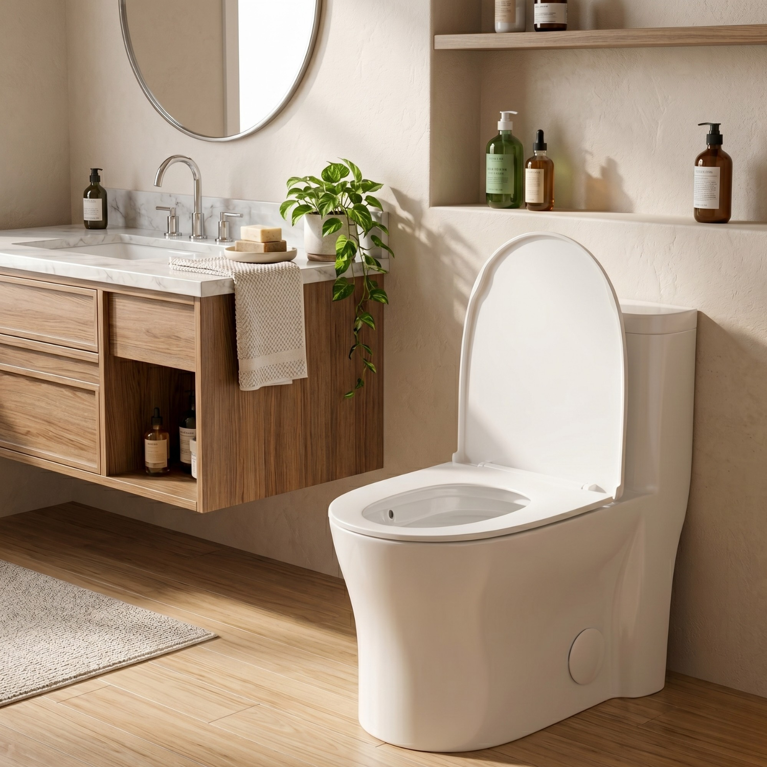Lyngen - Soft Closing Seat Concealed Tank Elongated Bowl Floor Mounted Installation Ceramic One-Piece Dual Flush Toilet