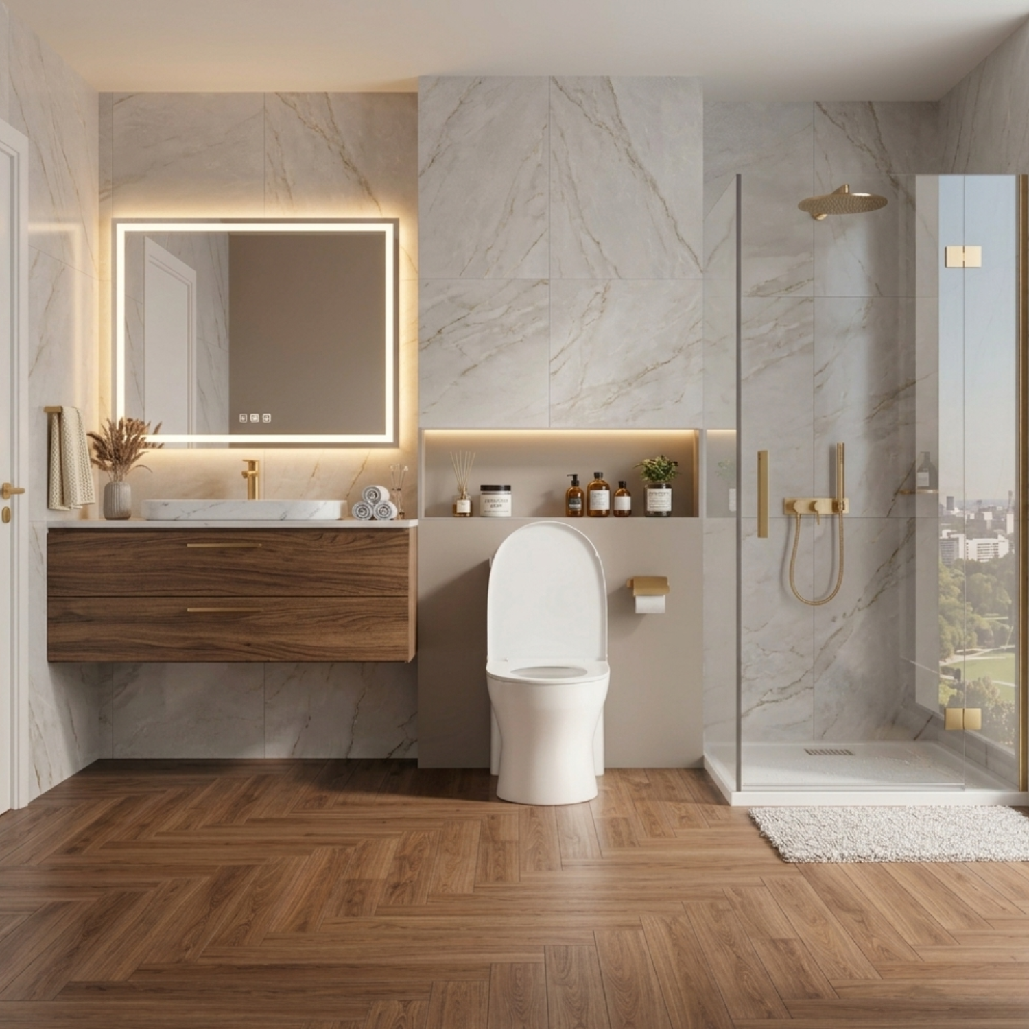 Lyngen - Soft Closing Seat Concealed Tank Elongated Bowl Floor Mounted Installation Ceramic One-Piece Dual Flush Toilet