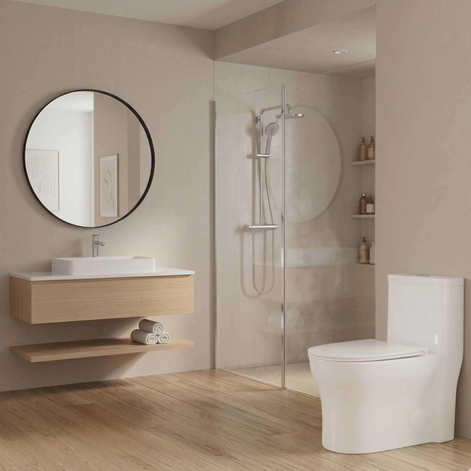 Lyngen - Soft Closing Seat Concealed Tank Elongated Bowl Floor Mounted Installation Ceramic One-Piece Dual Flush Toilet