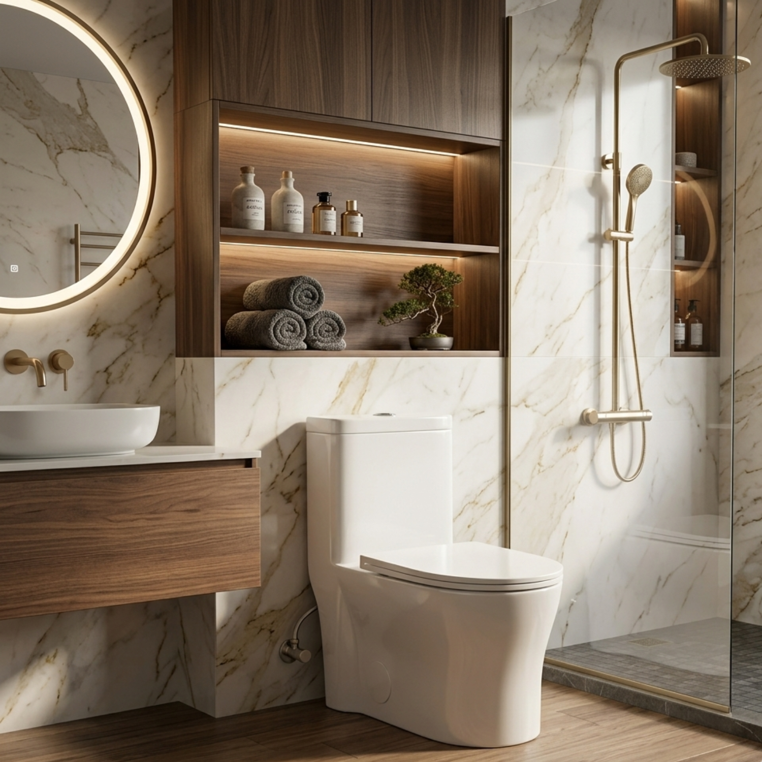 Lyngen - Soft Closing Seat Concealed Tank Elongated Bowl Floor Mounted Installation Ceramic One-Piece Dual Flush Toilet