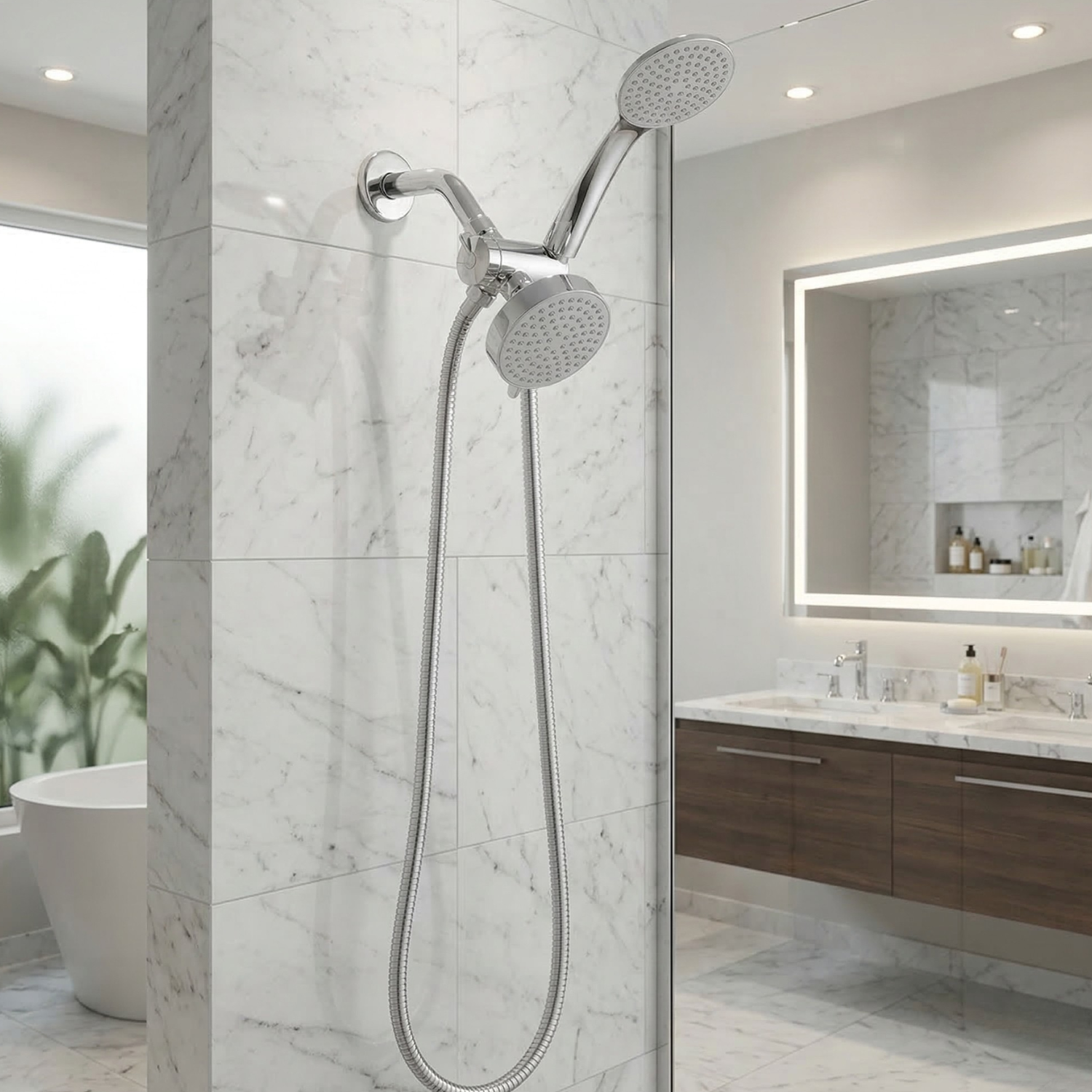 Malaren - Handheld Shower Set With Bracket Three-way Water Distributor