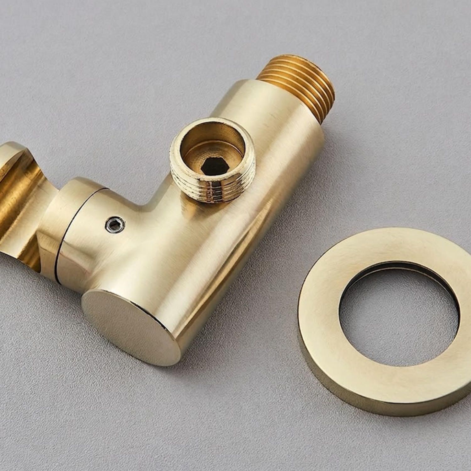 Odense -Brushed Gold Shower Faucet Wall Mounted Big Rainfall Head Hand Sprayer Set