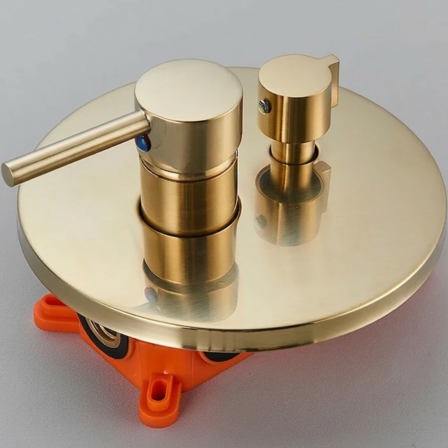 Odense -Brushed Gold Shower Faucet Wall Mounted Big Rainfall Head Hand Sprayer Set