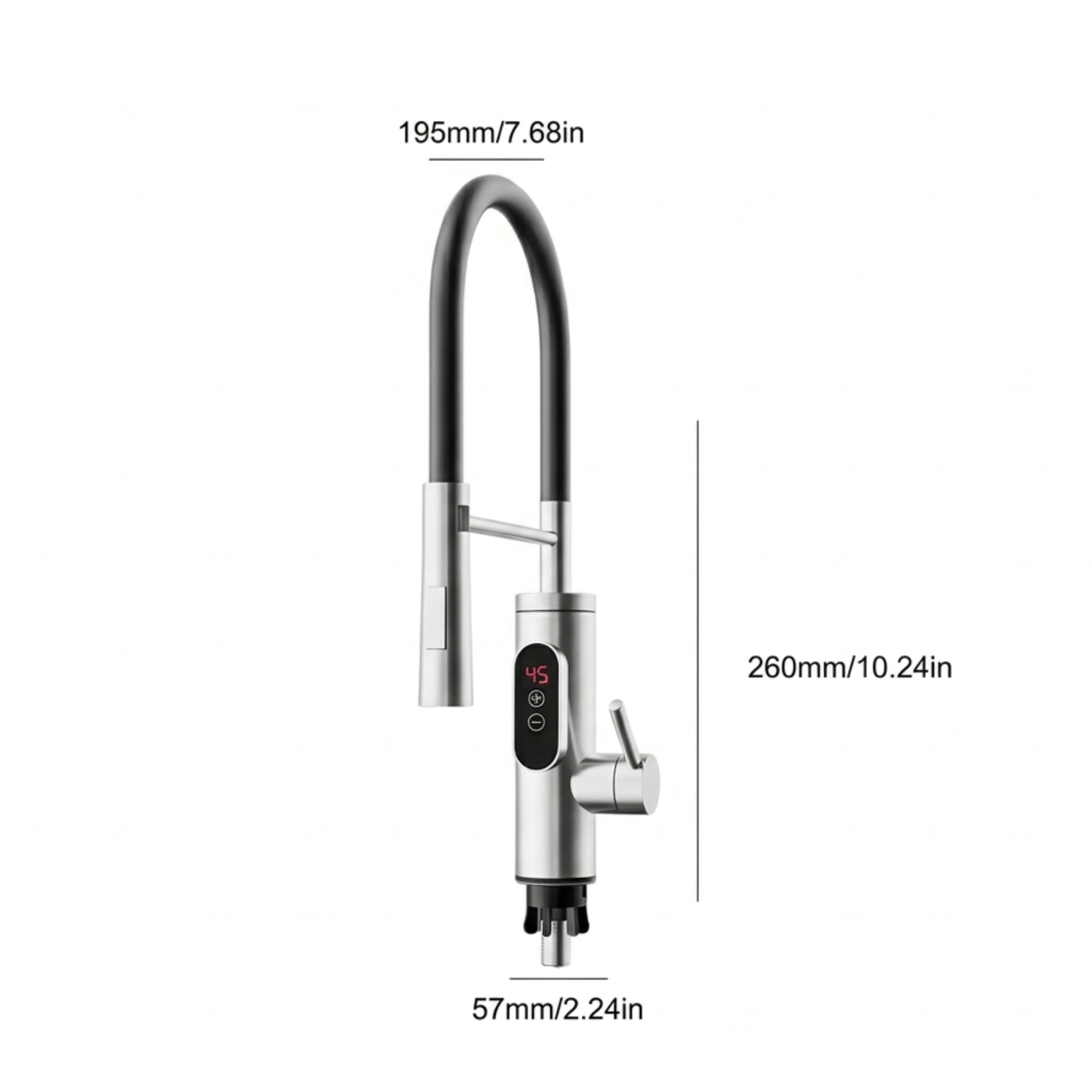 Oslo – Electric Water Heater 220V Instant Hot Water Faucet with Digital Display , Tankless Under-Sink Kitchen Tap, EU Plug