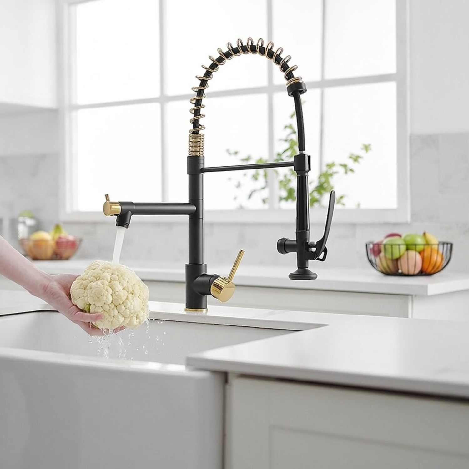 Tyresta - Modern Pull-Out Kitchen Faucet – Single Handle Solid Brass Mixer Tap