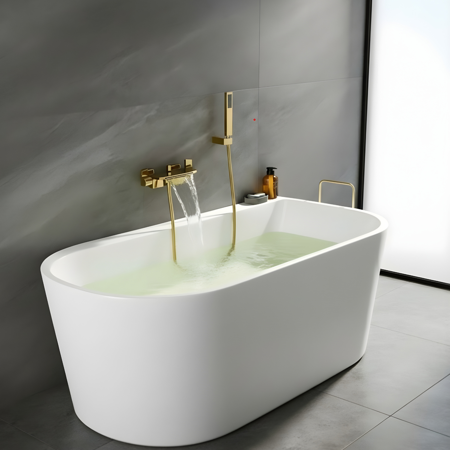 Westhafen - Modern Waterfall Shower Bathtub Wall Mounted Faucet Kit