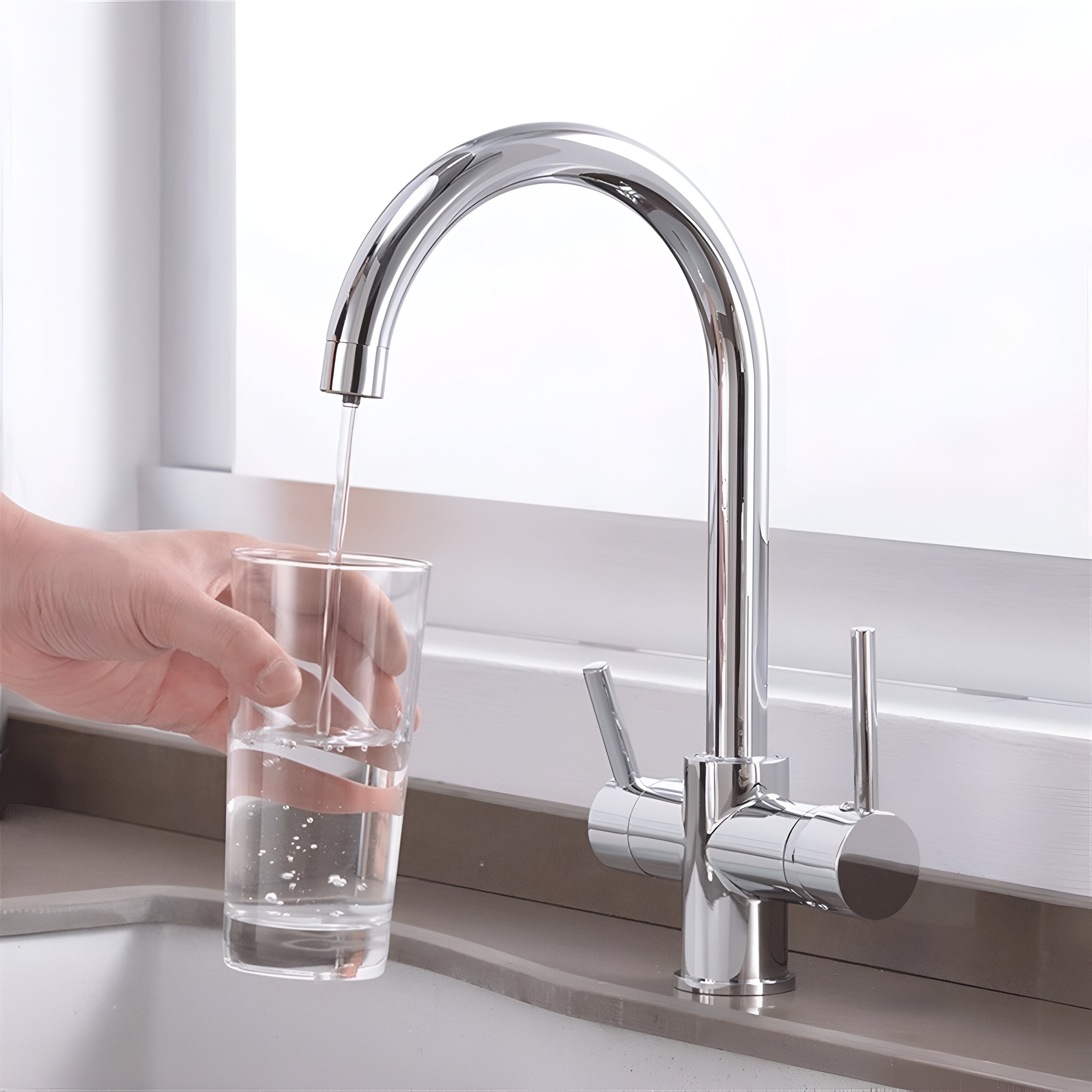 Sarpsborg - Three-Way Kitchen Faucet with Filter Tap Reverse Osmosis Compatible