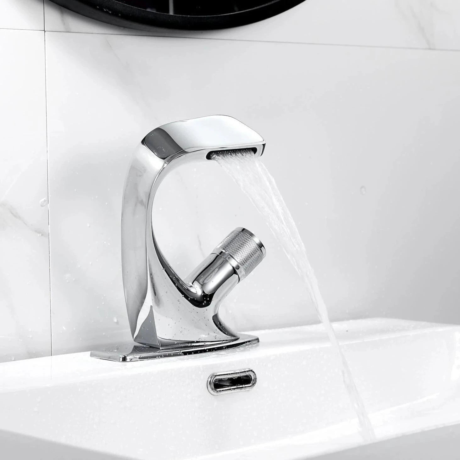 Luxury chrome bathroom faucet for a villa