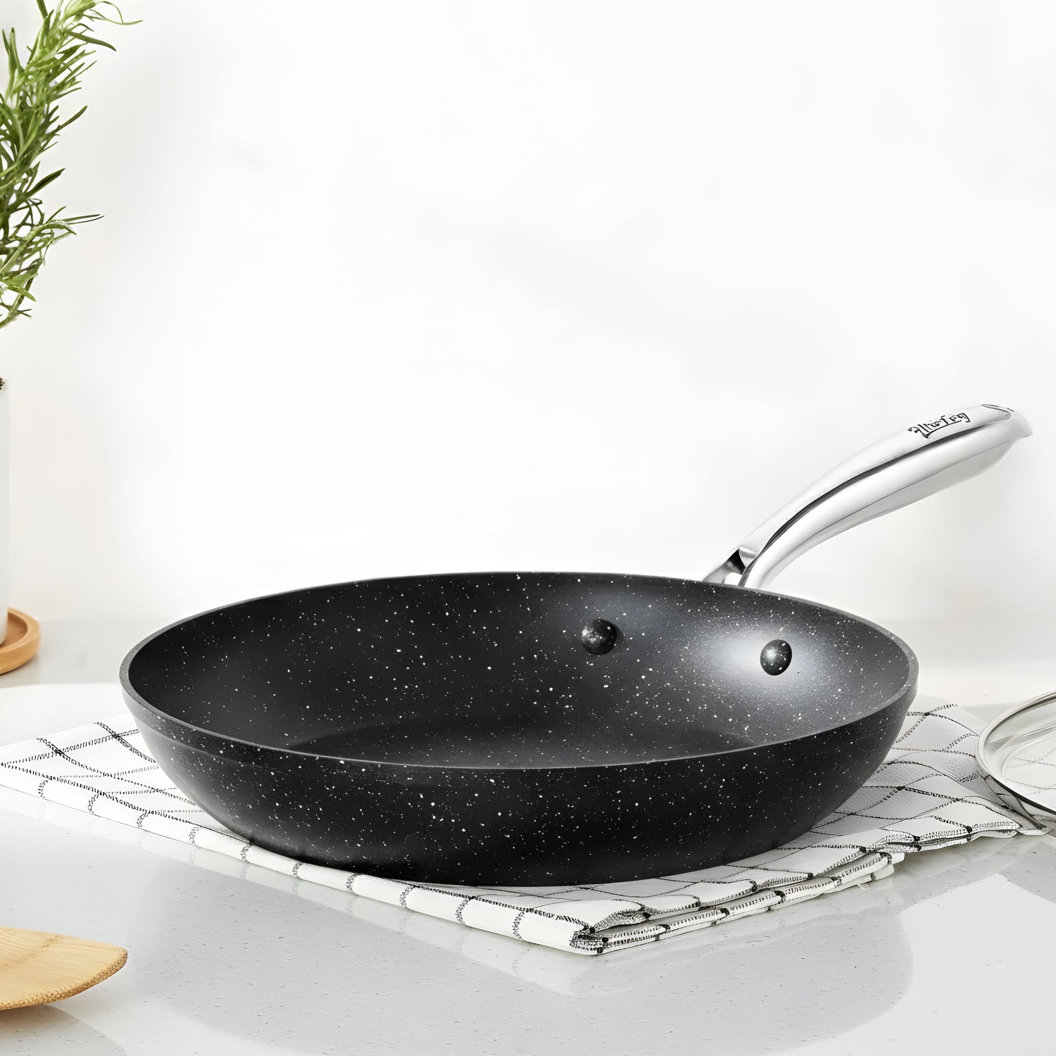 Voke - 8" Marble Stone Nonstick Frying Pan with Lid