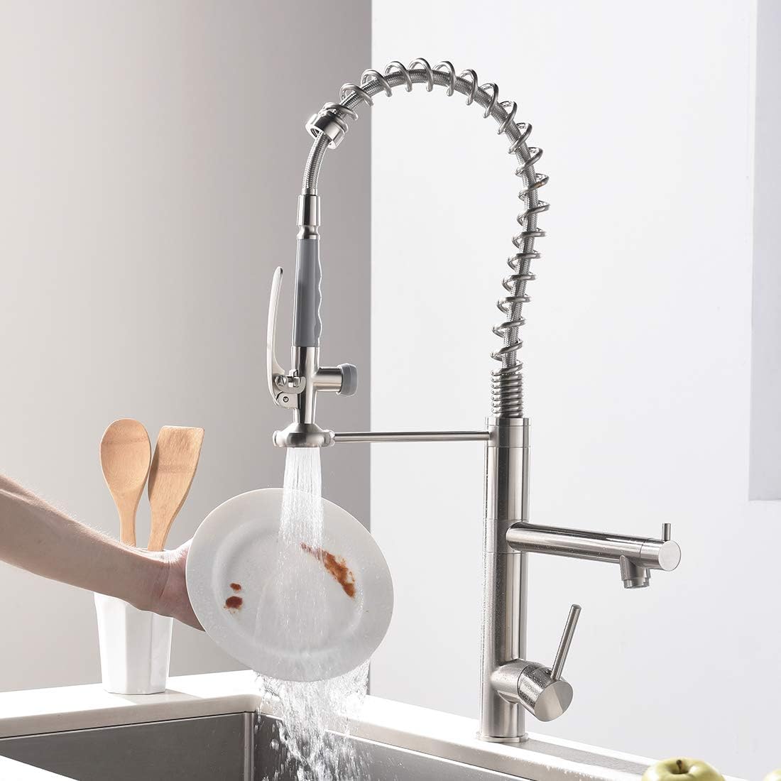 Dual handle professional two-spout faucet