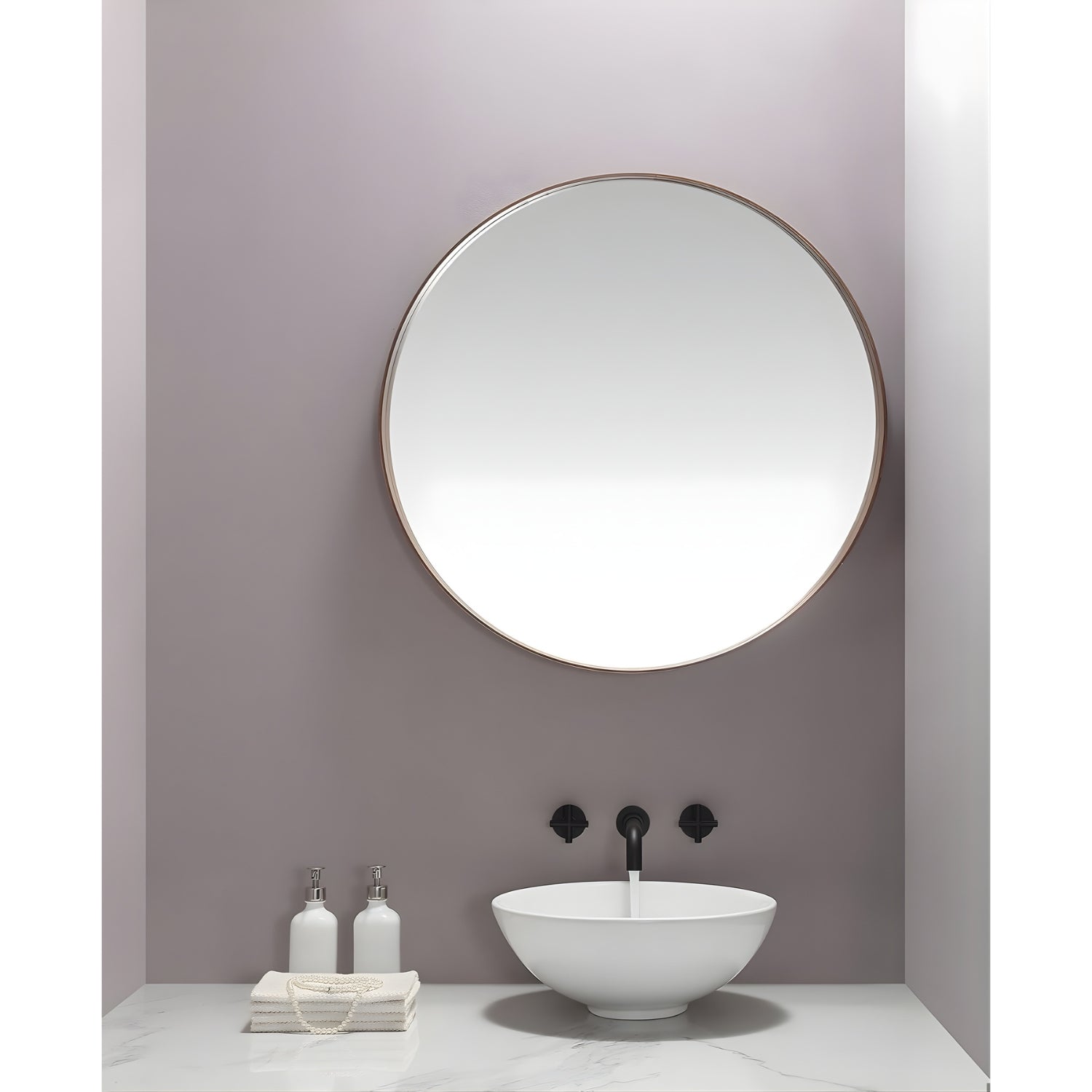 Lovasen - Wall Mounted Double Handle Hot & Cold Rotatable Faucet for Bathroom Sink