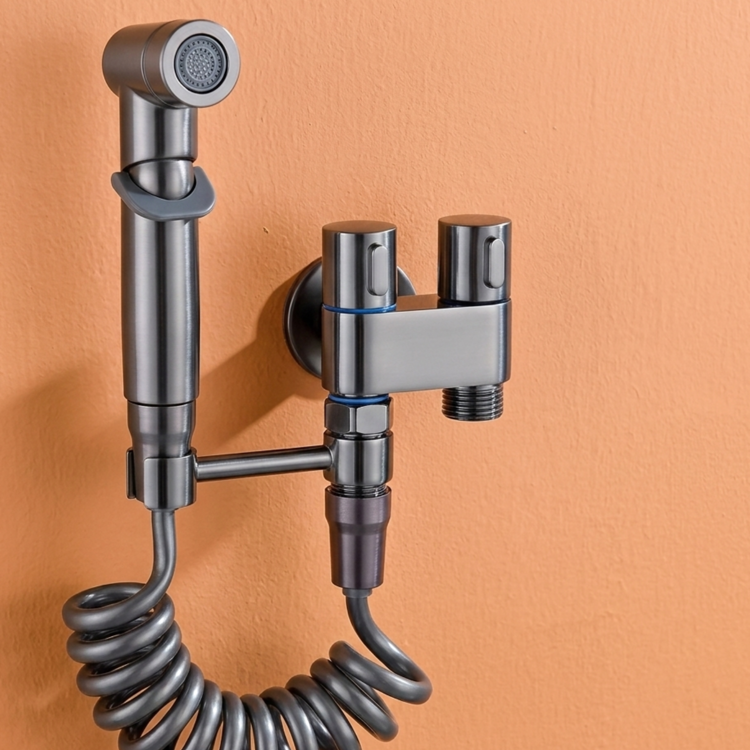 Aarhus - Hygienic Shower Bidet Sprayer – Double Outlet Angle Valve Bathroom Toilet Bidet Set