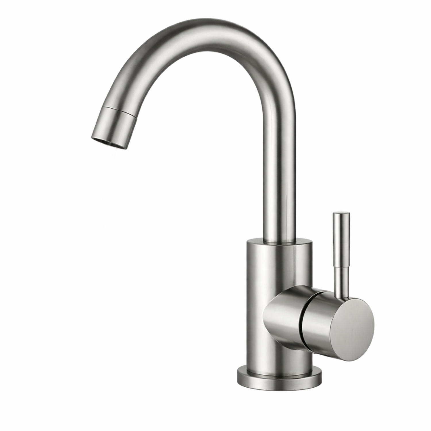 Copenhagen Gooseneck - Stainless Steel Bathroom Basin Faucet – Hot & Cold Mixer, 360° Rotating Single Handle Sink Tap