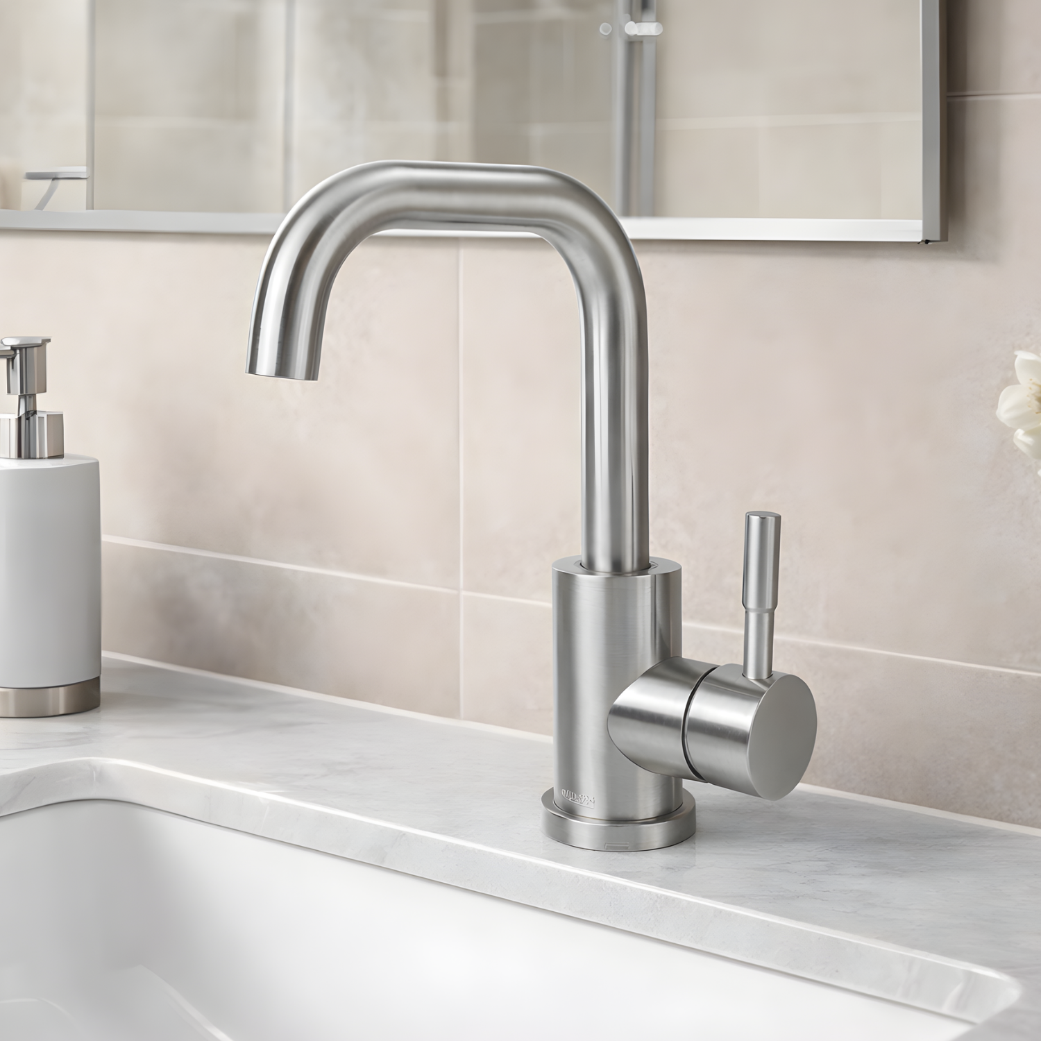 Copenhagen - Stainless Steel Bathroom Basin Faucet – Hot & Cold Mixer, 360° Rotating Single Handle Sink Tap