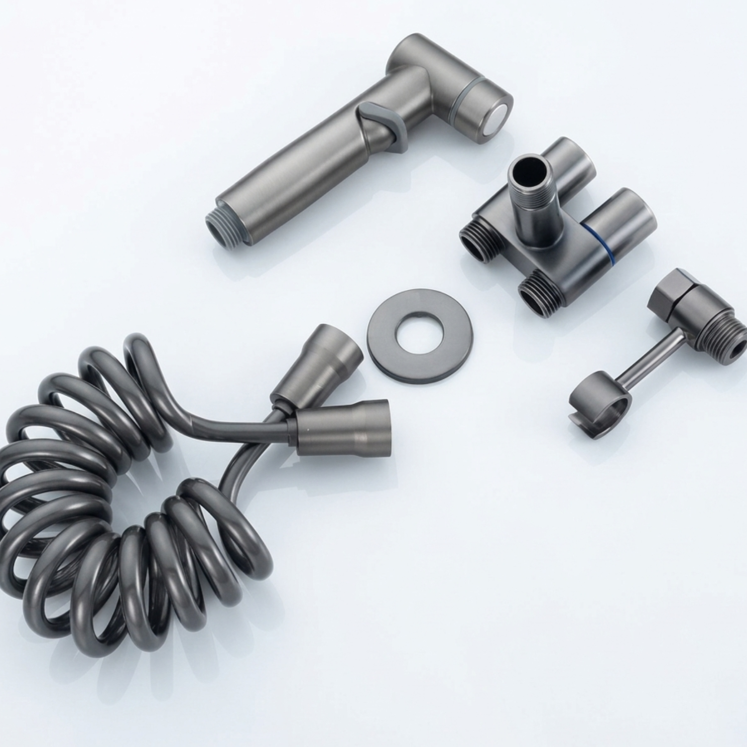 Aarhus - Hygienic Shower Bidet Sprayer – Double Outlet Angle Valve Bathroom Toilet Bidet Set