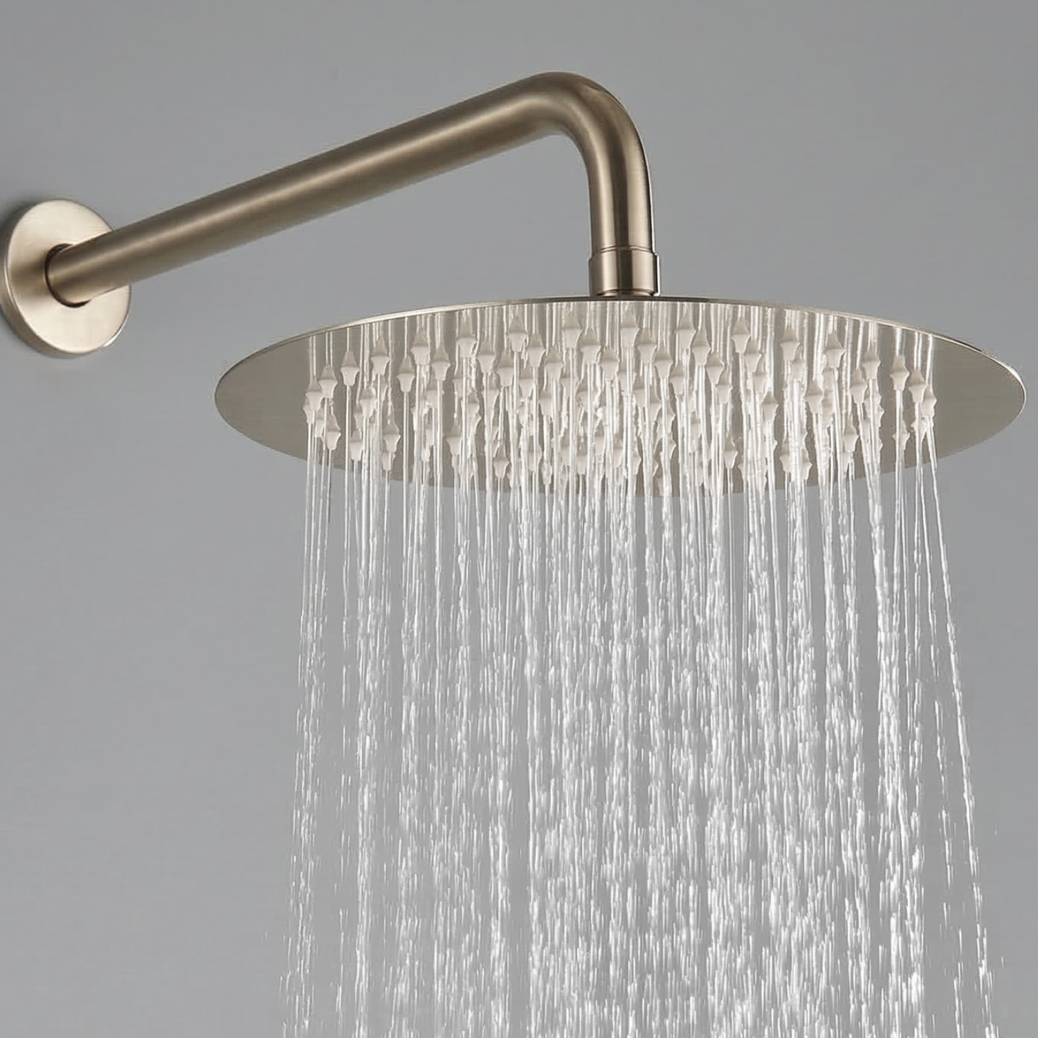 Odense -Brushed Gold Shower Faucet Wall Mounted Big Rainfall Head Hand Sprayer Set