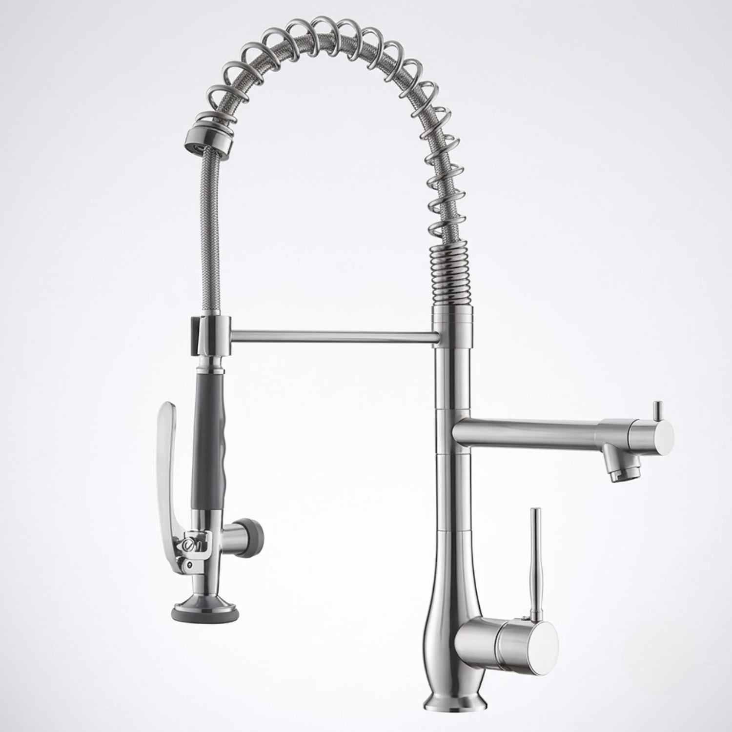 Oulanka - Commercial Single-Handle Kitchen Faucet  with Dual-Outlet High-Arc Spring Sink Tap