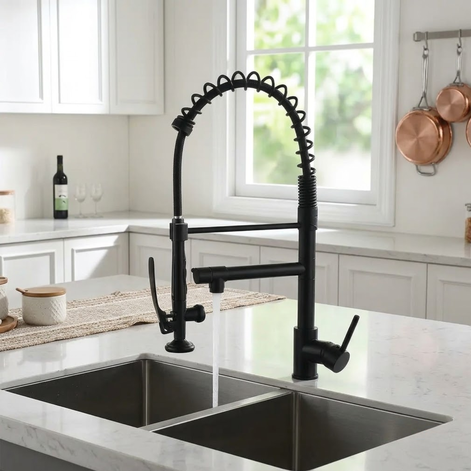 Tyresta - Modern Pull-Out Kitchen Faucet – Single Handle Solid Brass Mixer Tap