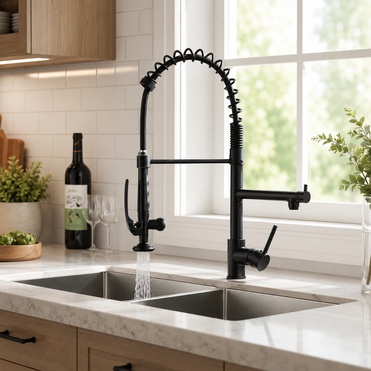 Tyresta - Modern Pull-Out Kitchen Faucet – Single Handle Solid Brass Mixer Tap