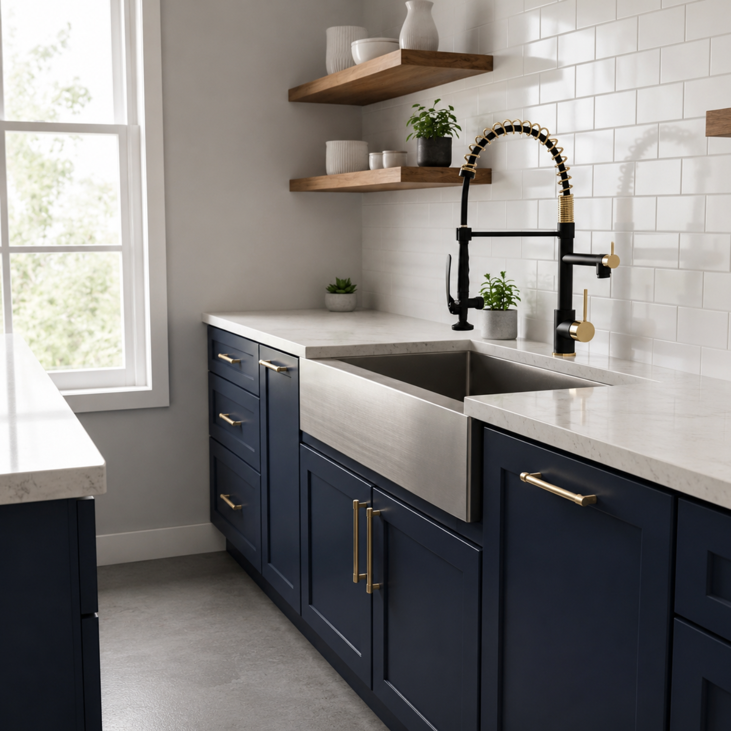 Tyresta - Modern Pull-Out Kitchen Faucet – Single Handle Solid Brass Mixer Tap