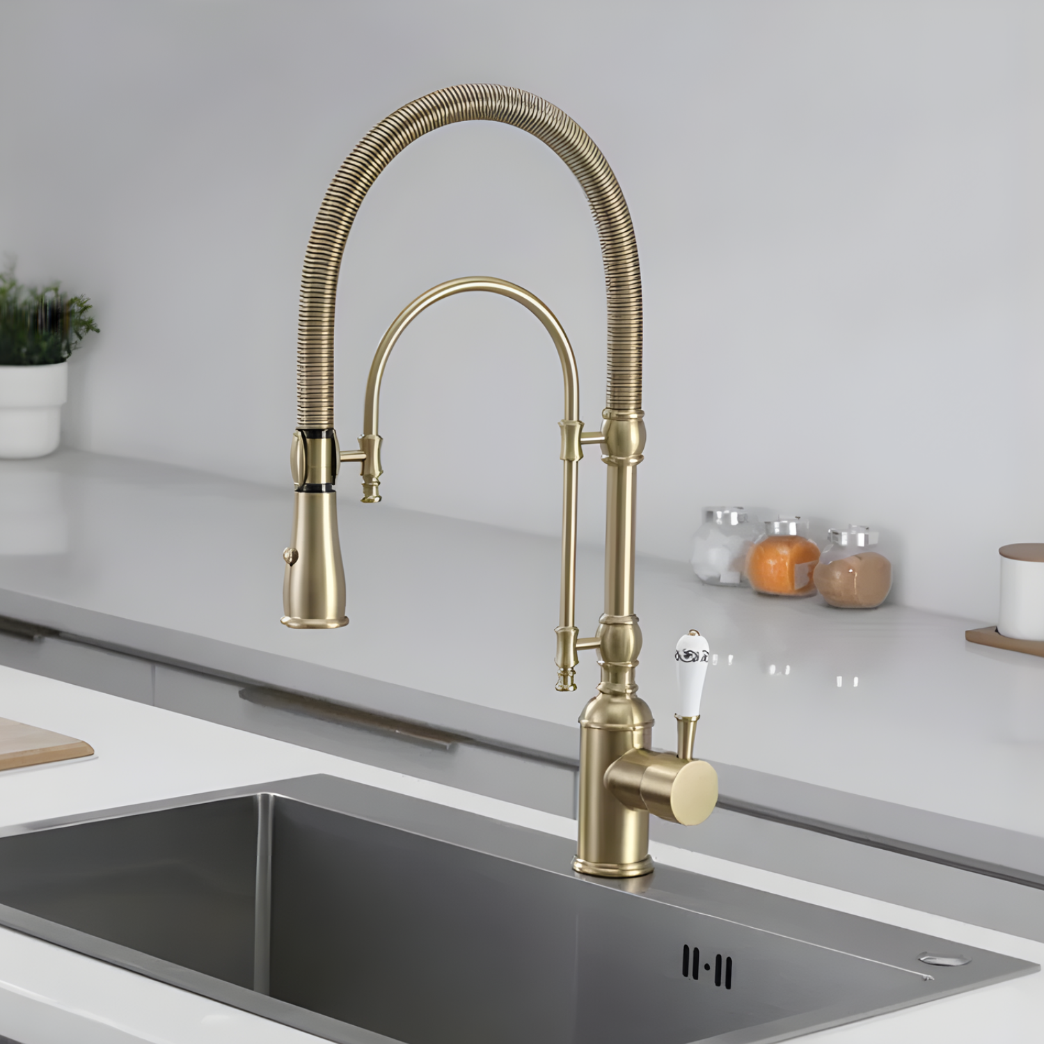 Visby - 360° Pull-Down Kitchen Faucet  with Spring Spout Hot & Cold Mixer