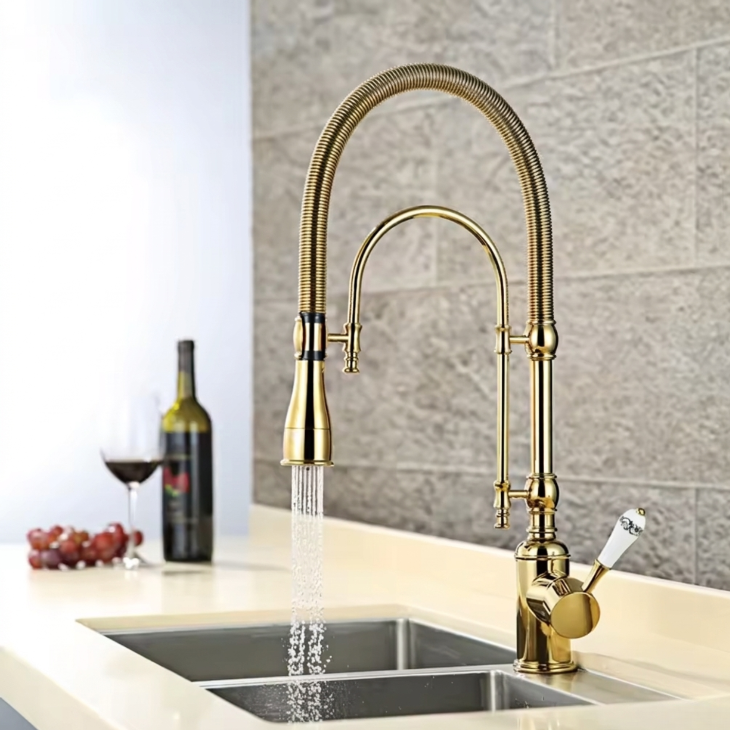 Visby - 360° Pull-Down Kitchen Faucet  with Spring Spout Hot & Cold Mixer