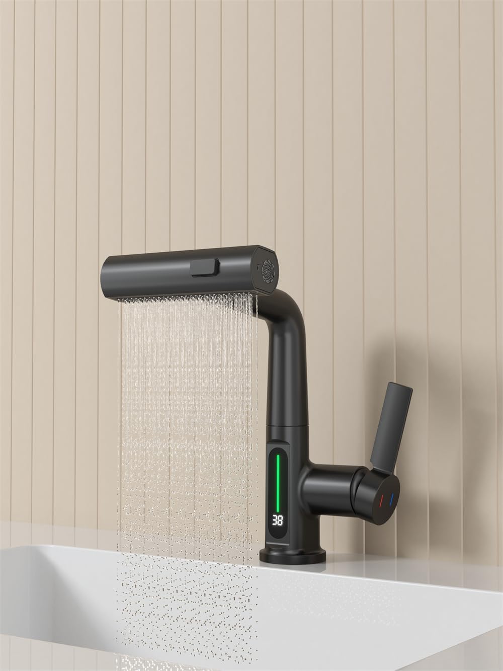 Waterfall mode of a smart faucet