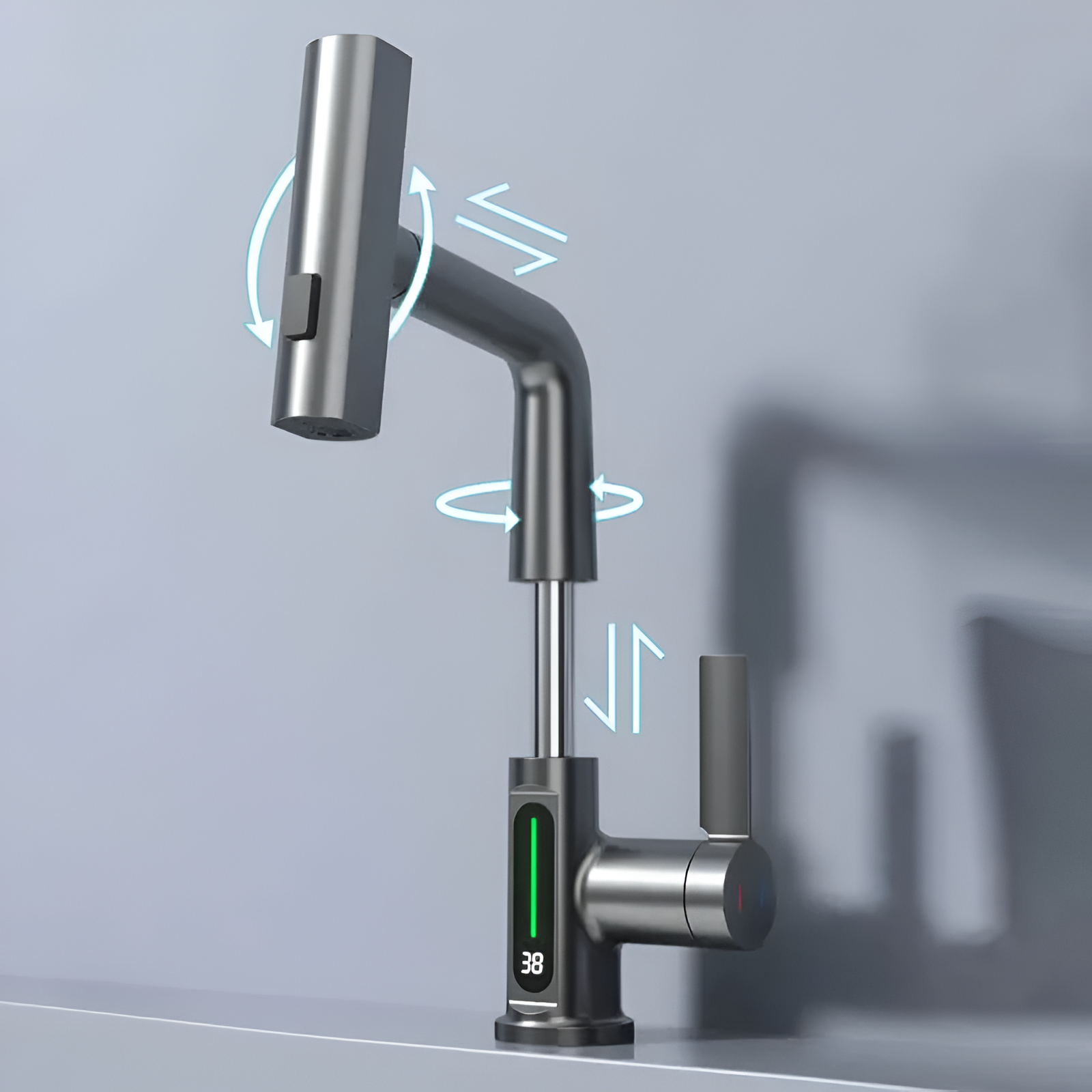 Smart adjustable faucet