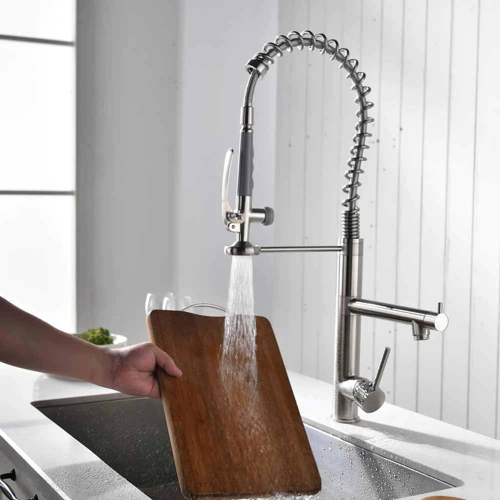 Gothenburg dual handle kitchen faucet water flow