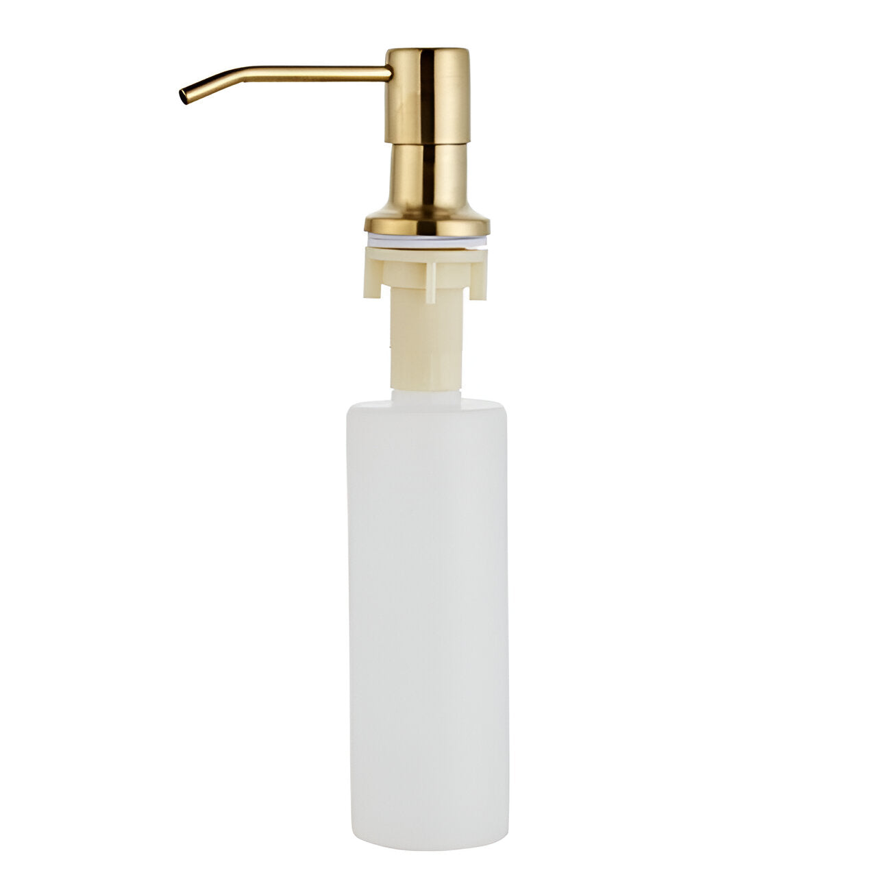 Golden soap dispenser with a bottle