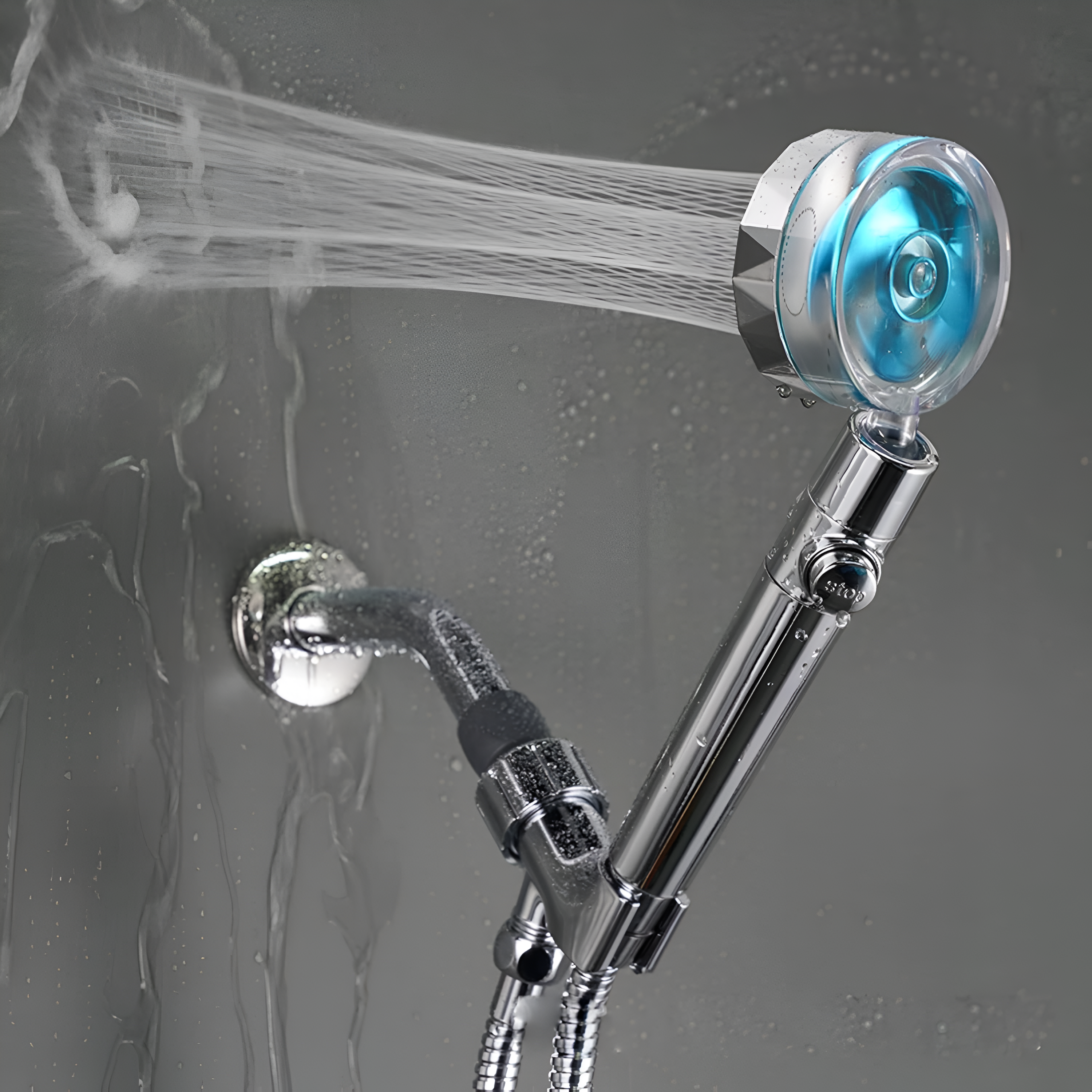 Turbo shower head hanging