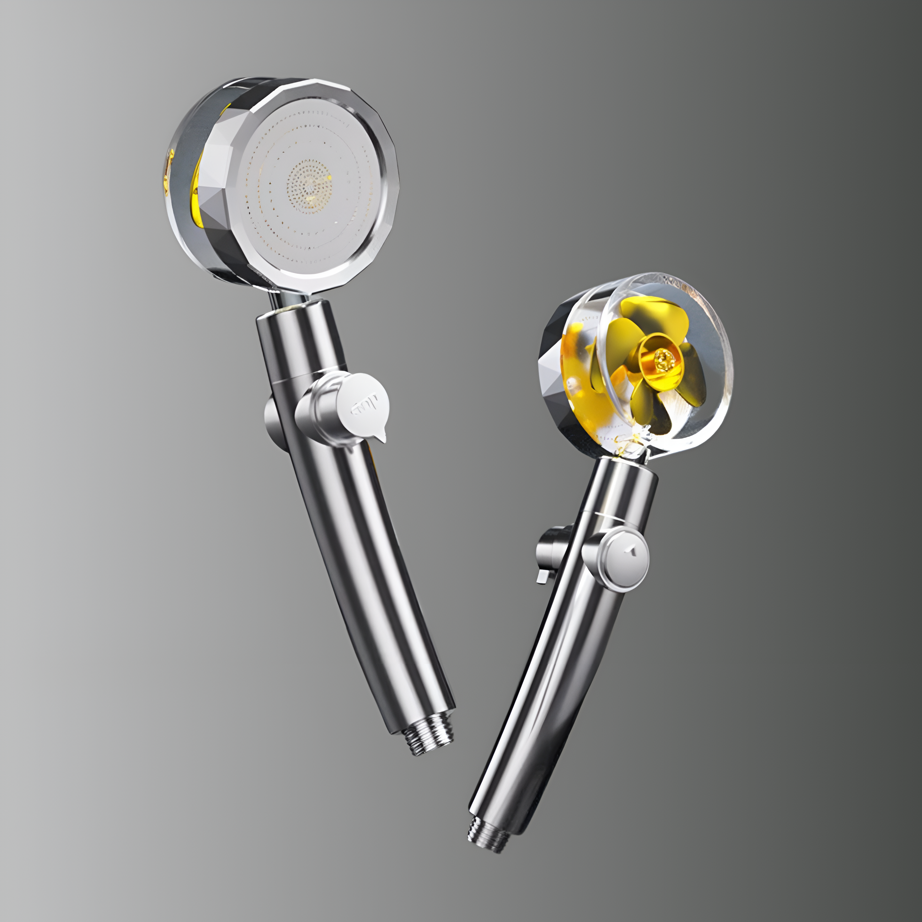 2 shower heads with filters